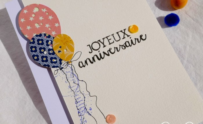 Carte d&rsquo;anniversaire &laquo;&nbsp;Lâcher de ballons&nbsp;&raquo;