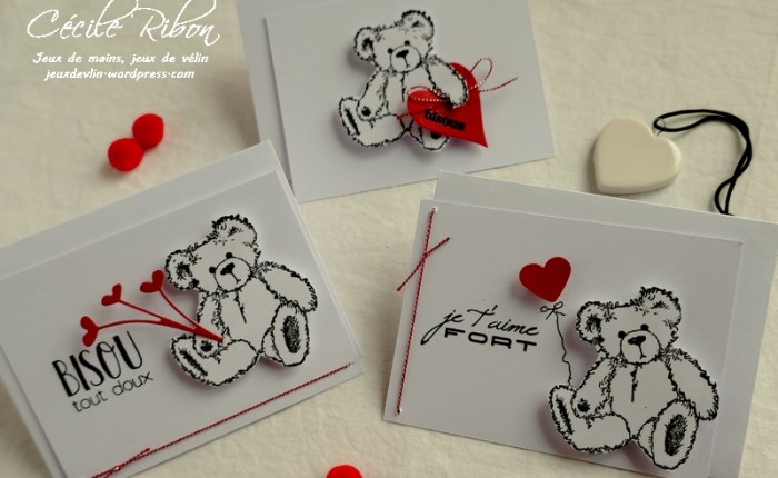 Des Mini-cartes #5 – Des nounours pour la&nbsp;Saint-Valentin.