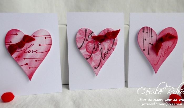 Des Mini-cartes #8 – Cœurs d’encre et nœuds de velours pour la Saint-Valentin.