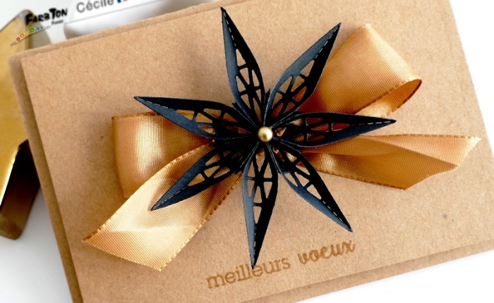 DT Farbton Papier : Carte de vœux, étoile noire et papier&nbsp;Kraft