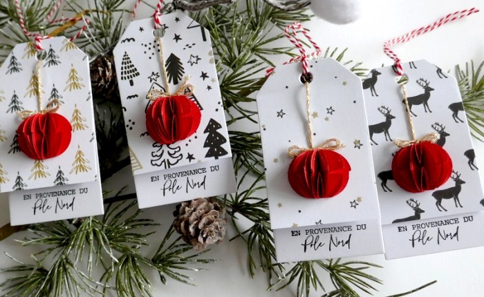 DT Farbton Papier : Des étiquettes pour les cadeaux de Noël.