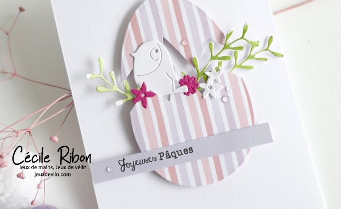 Carte de Pâques très printanière et un brin naïve