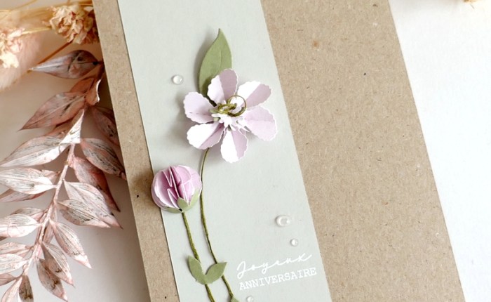 DT Farbton Papier : Une carte d’anniversaire fleurie.