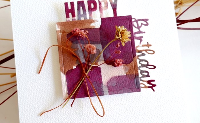 DT Farbton Papier : Carte d’anniversaire aux encres aquarelles Ecoline