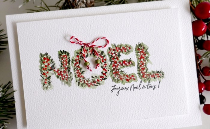 Duo de cartes de Noël à l&rsquo;aquarelle