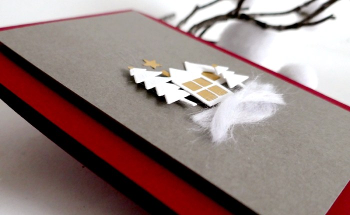 DT Farbton Papier : Petit village sous la neige (Carte de vœux)