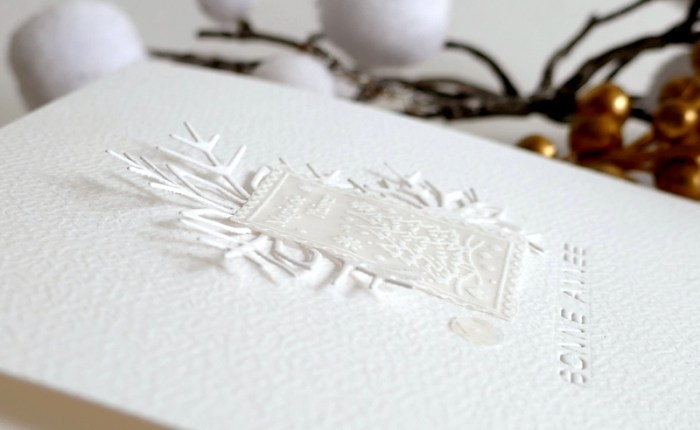 Simply Graphic: Le challenge de Janvier – Monochrome blanc (Carte de&nbsp;vœux)