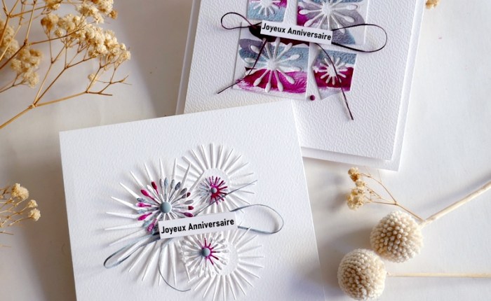 Farbton Papier : Duo de cartes d&rsquo;anniversaire – jolies&nbsp;fleurettes.