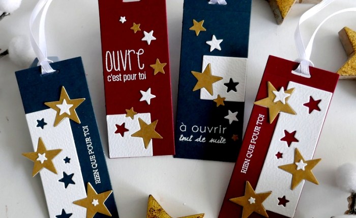 Farbton Papier : Des étiquettes étoilées pour les cadeaux de Noël .
