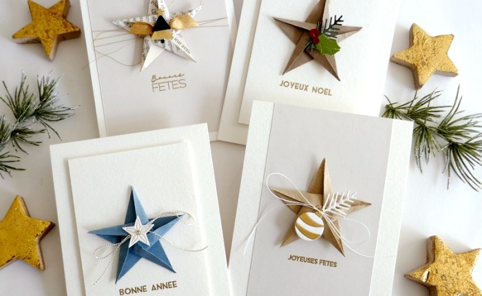 Farbton Papier : quatuor de cartes de Noël/vœux&nbsp;.